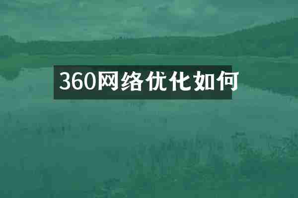 360网络优化如何