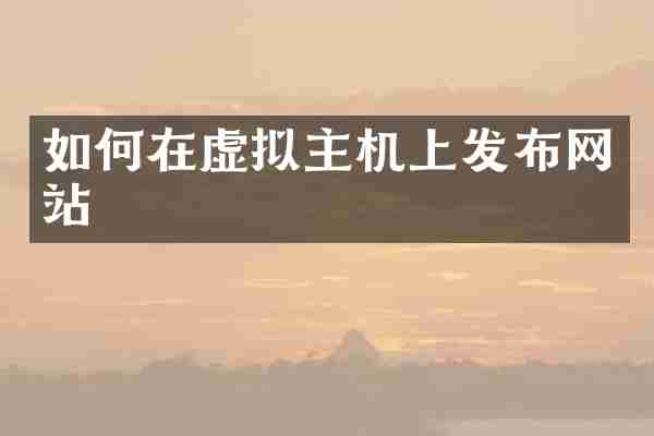 如何在虚拟主机上发布网站
