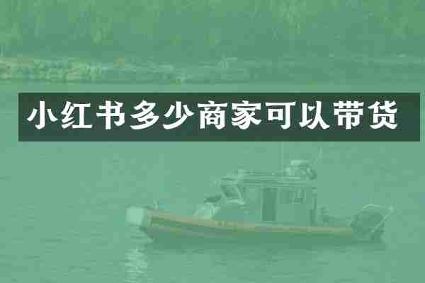 小红书多少商家可以带货