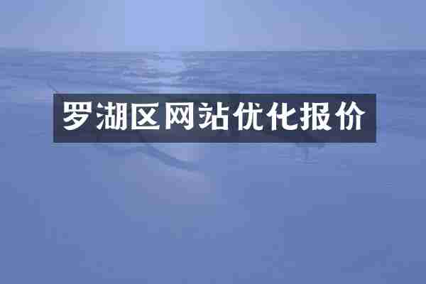 罗湖区网站优化报价