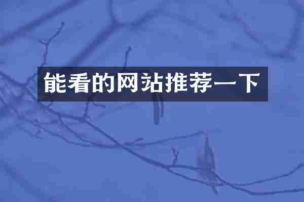 能看的网站推荐一下