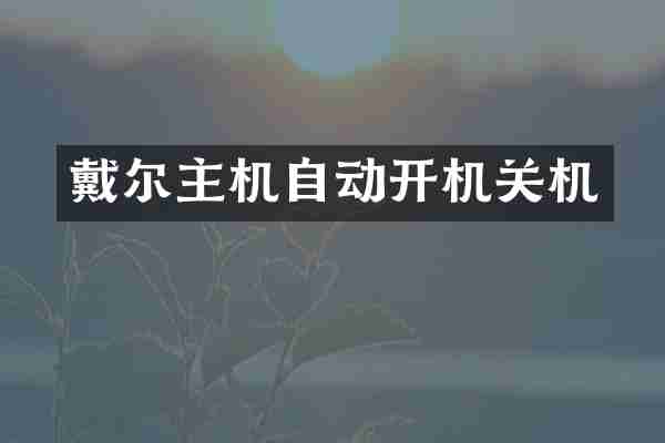戴尔主机自动开机关机