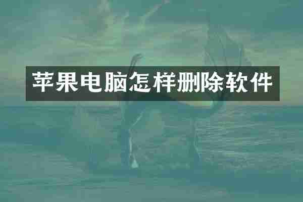 苹果电脑怎样删除软件