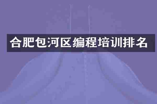 合肥包河区编程培训排名