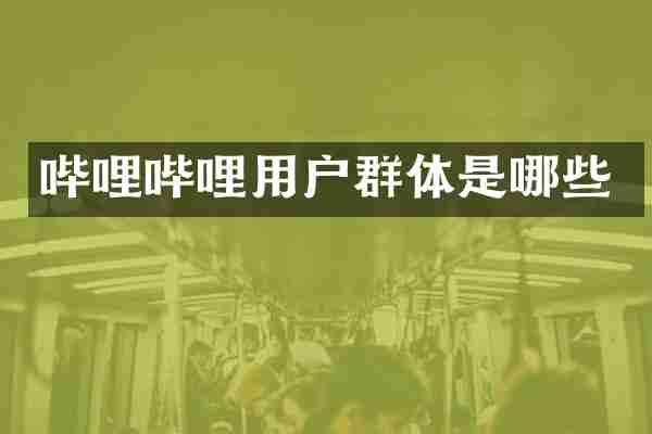 哔哩哔哩用户群体是哪些
