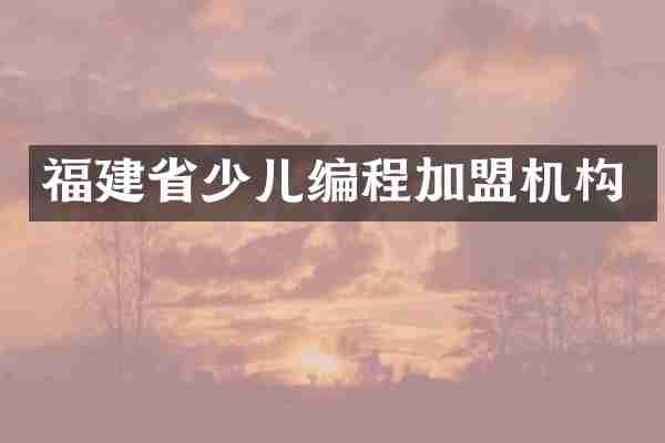 福建省少儿编程加盟机构