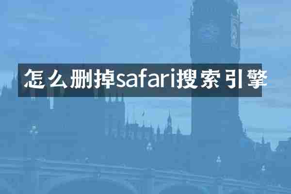 怎么删掉safari搜索引擎