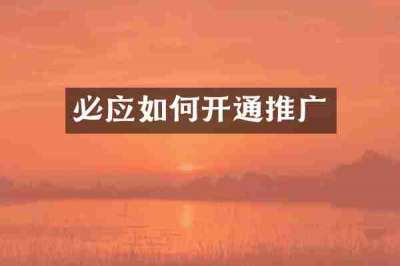 必应如何开通推广