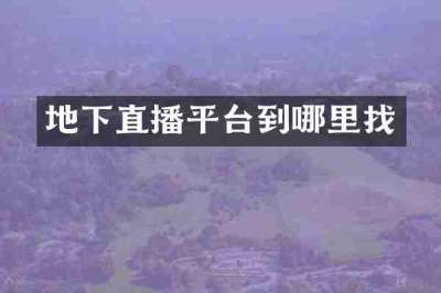 地下直播平台到哪里找