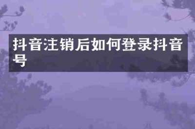 抖音注销后如何登录抖音号