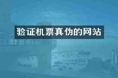 验证机票真伪的网站