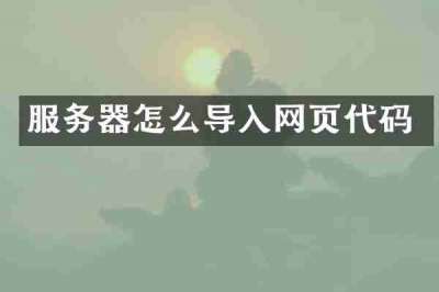 服务器怎么导入网页代码