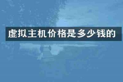 虚拟主机价格是多少钱的