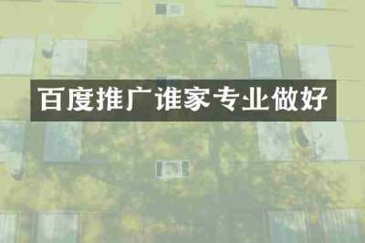 百度推广谁家专业做好
