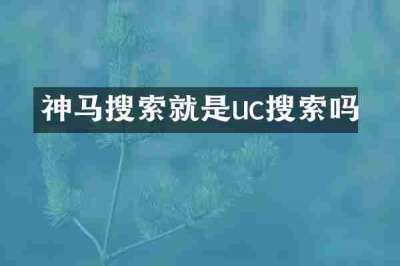 神马搜索就是uc搜索吗