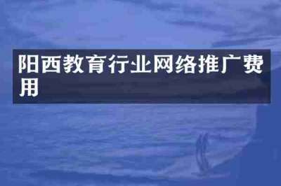 阳西教育行业网络推广费用