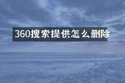 360搜索提供怎么删除