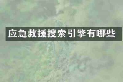 应急救援搜索引擎有哪些