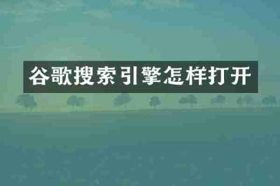 谷歌搜索引擎怎样打开