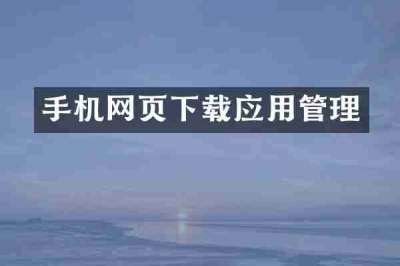 手机网页下载应用管理