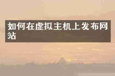 如何在虚拟主机上发布网站