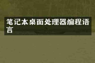笔记本桌面处理器编程语言