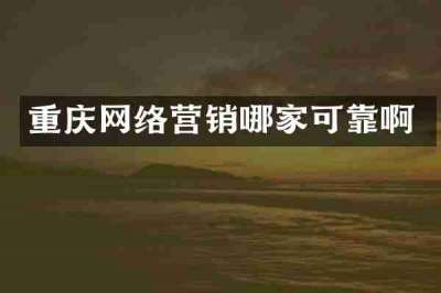 重庆网络营销哪家可靠啊