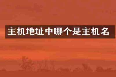 主机地址中哪个是主机名