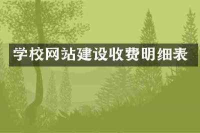 学校网站建设收费明细表