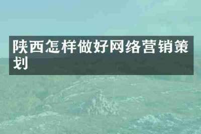 陕西怎样做好网络营销策划