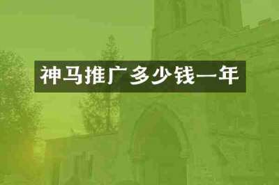 神马推广多少钱一年