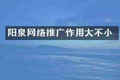 阳泉网络推广作用大不小