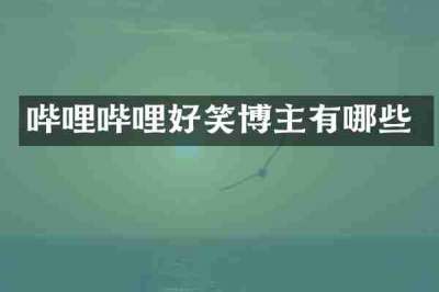 哔哩哔哩好笑博主有哪些