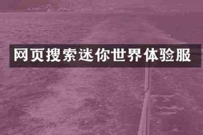 网页搜索迷你世界体验服