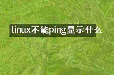 linux不能ping显示什么