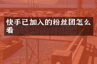 快手已加入的粉丝团怎么看