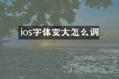 ios字体变大怎么调