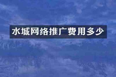 水城网络推广费用多少