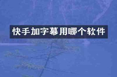 快手加字幕用哪个软件