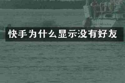 快手为什么显示没有好友