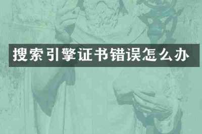 搜索引擎证书错误怎么办