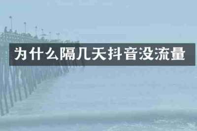 为什么隔几天抖音没流量