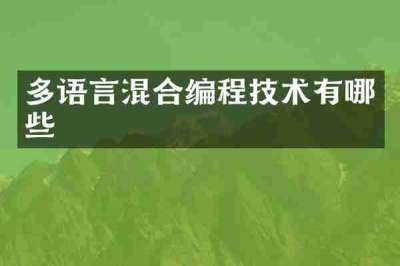多语言混合编程技术有哪些