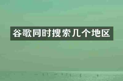谷歌同时搜索几个地区