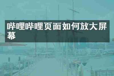 哔哩哔哩页面如何放大屏幕