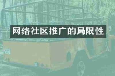 网络社区推广的局限性