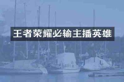 王者荣耀必输主播英雄