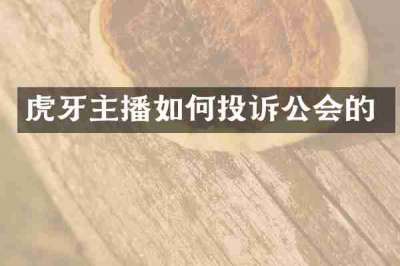 虎牙主播如何投诉公会的
