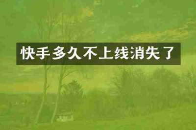 快手多久不上线消失了