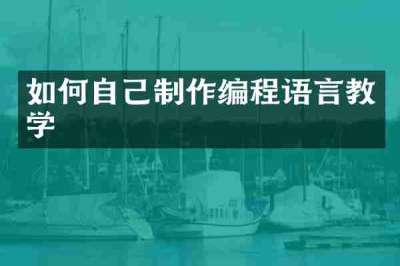 如何自己制作编程语言教学